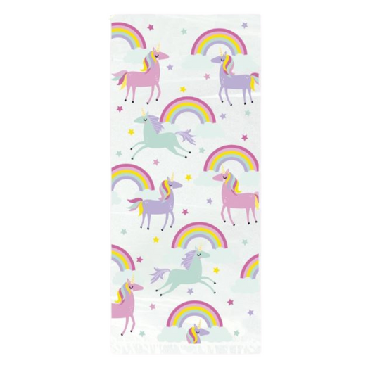 Rainbow & Unicorn Cellophane Bags 20ct