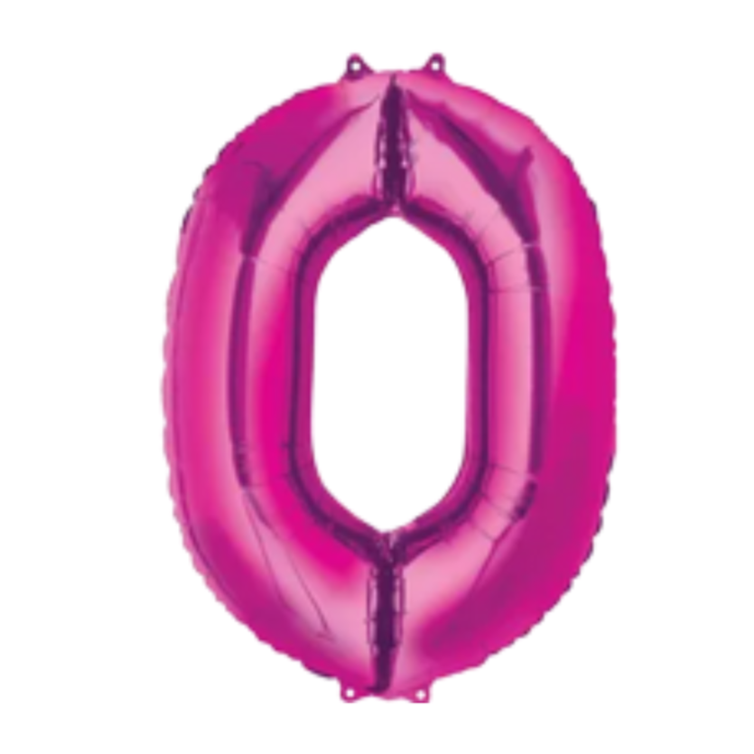 34" Pink Number Foil Balloons