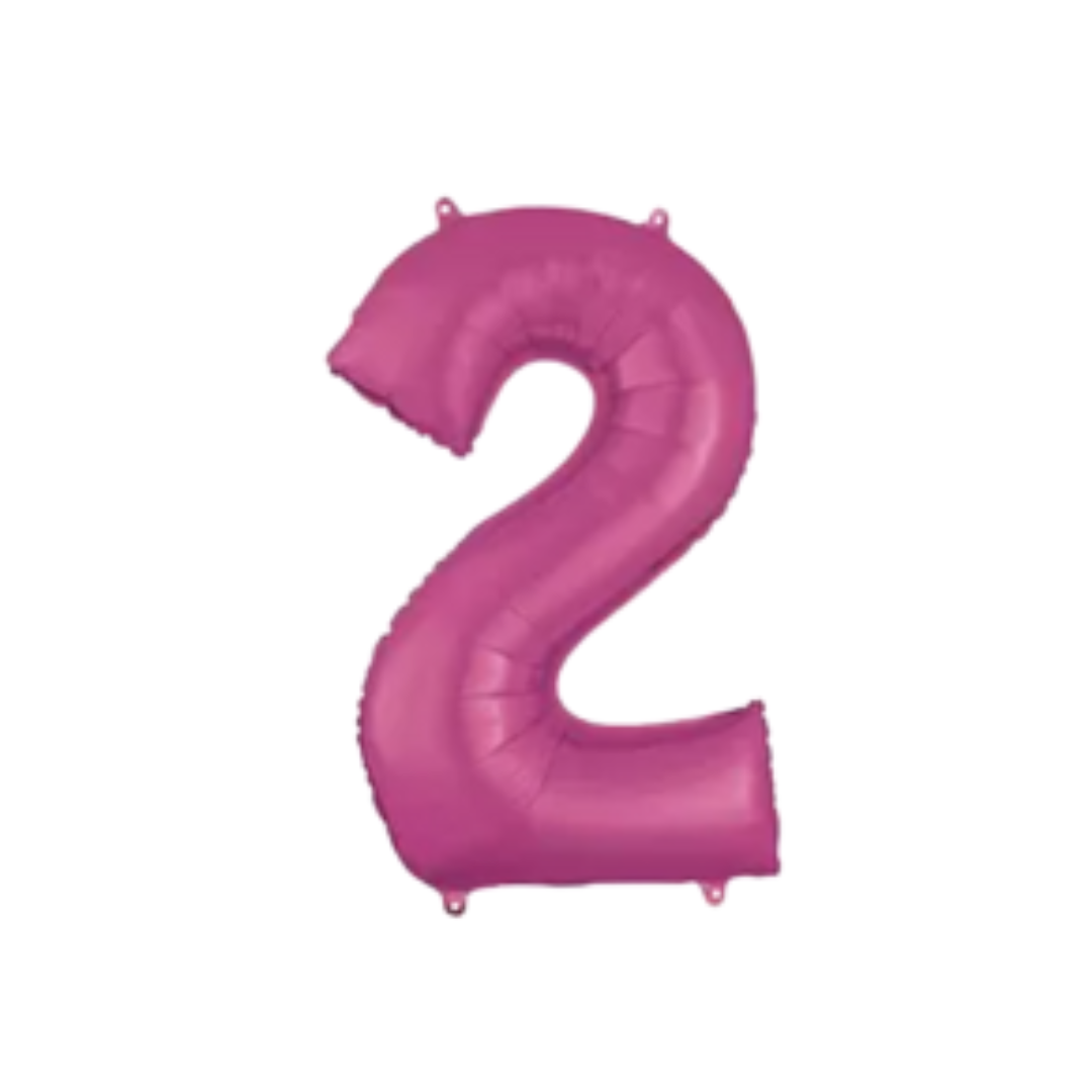 34" Pink Number Foil Balloons