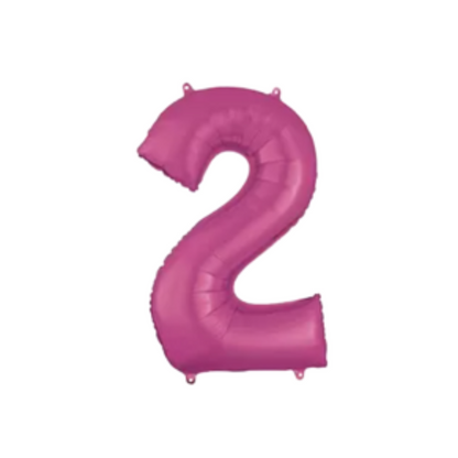 34" Pink Number Foil Balloons