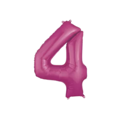 34" Pink Number Foil Balloons