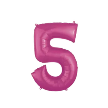 34" Pink Number Foil Balloons