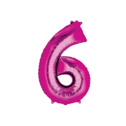 34" Pink Number Foil Balloons