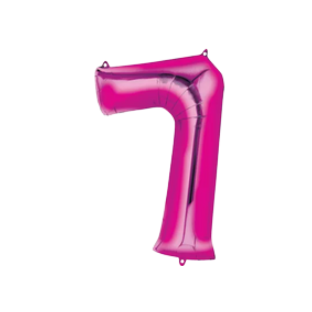 34" Pink Number Foil Balloons