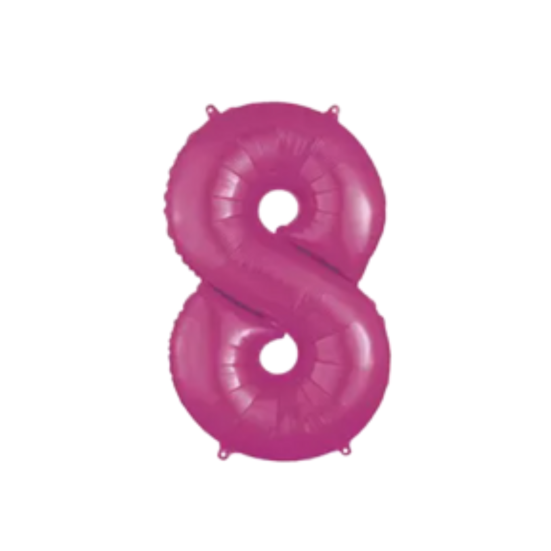 34" Pink Number Foil Balloons