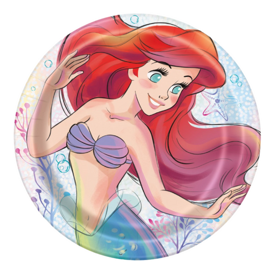Disney The Little Mermaid Round 9" Dinner Plates 8 Count