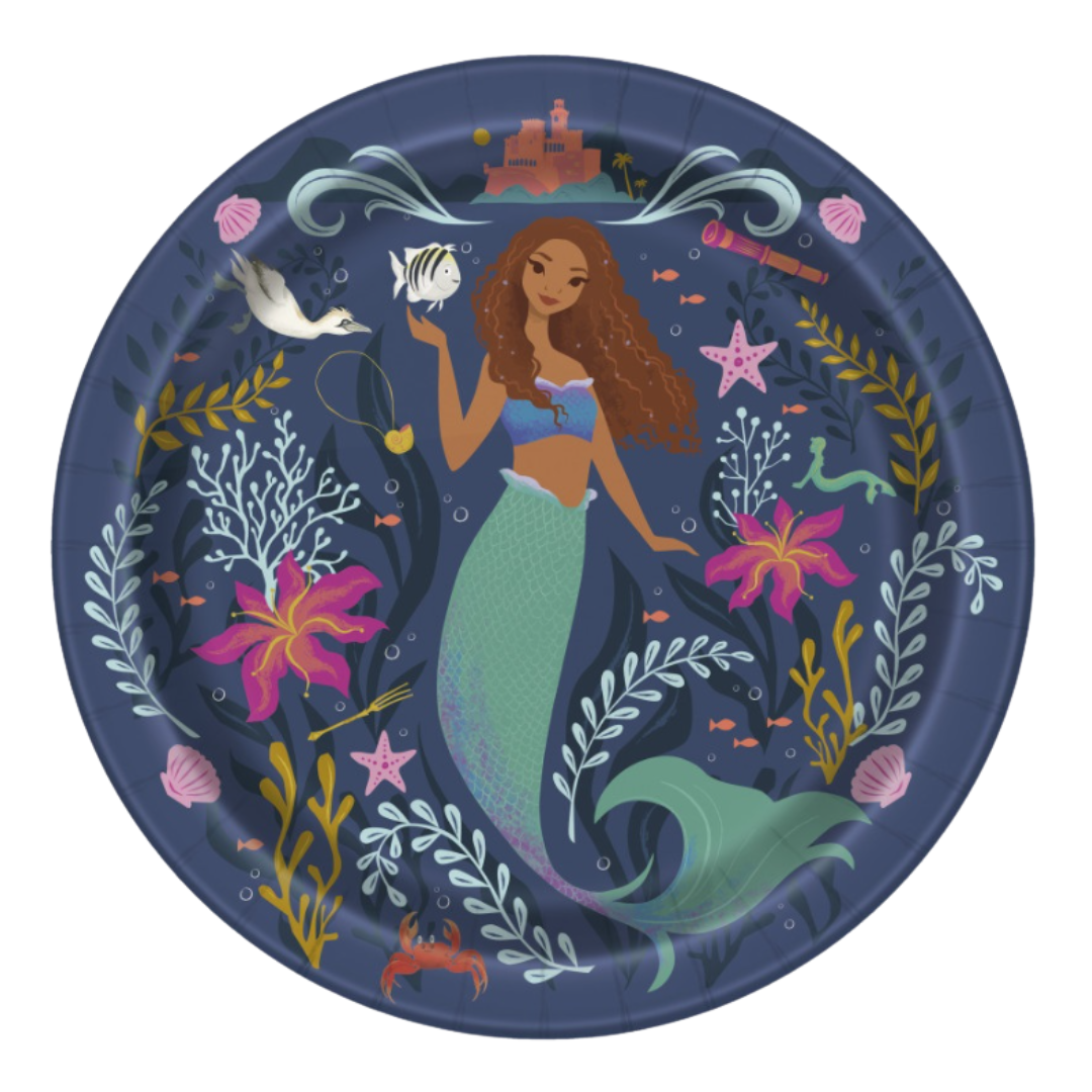 Disney The Little Mermaid Round 9" Dinner Plates 8 Count