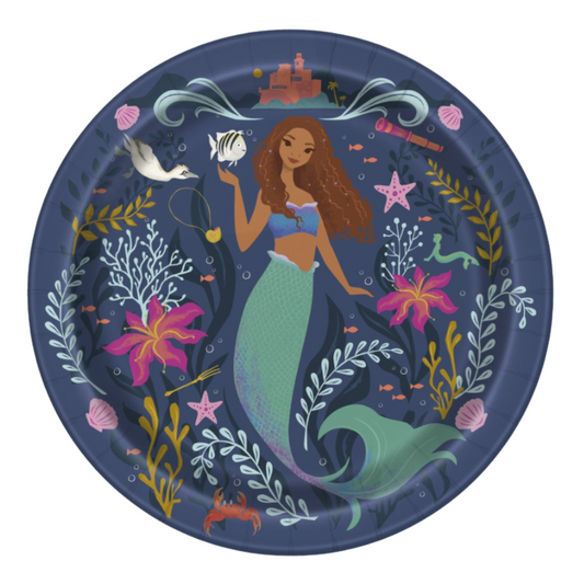 Disney The Little Mermaid Round 9" Dinner Plates 8 Count