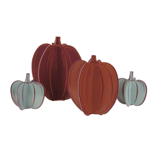 Elegant Thanksgiving Paper Board Pumpkin Decorations 4ct