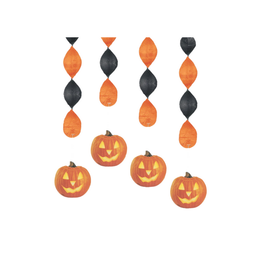 Pumpkin Glow Hanging Decoration  18" 4ct