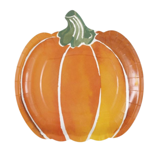 Fall Flair Pumpkin-Shaped 9" Dinner Plates 8ct