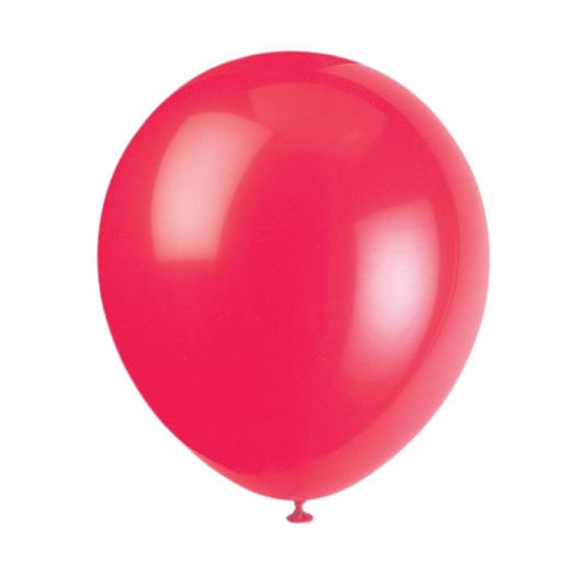 12" Latex Balloons 10ct - Ruby Red