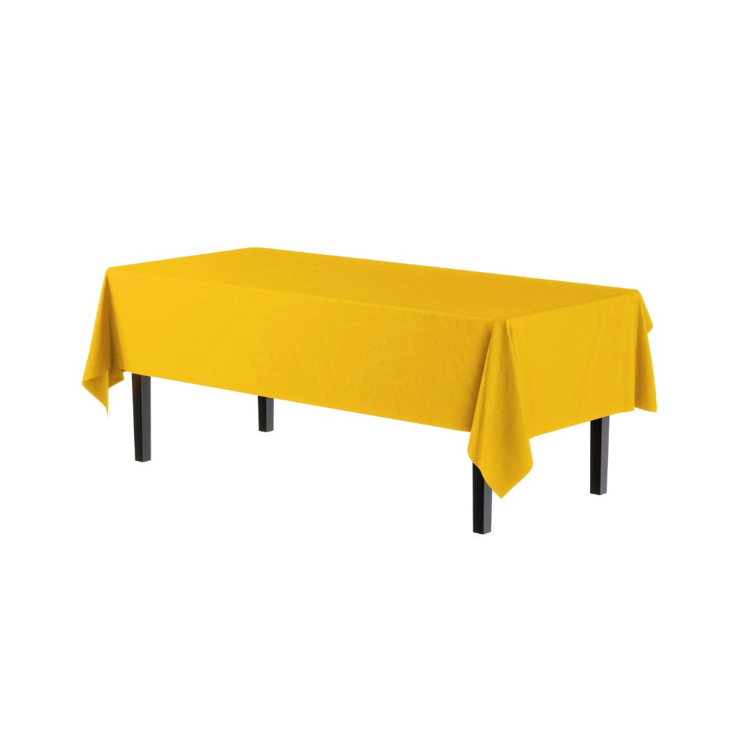 Rectangular Yellow Plastic Table Cover