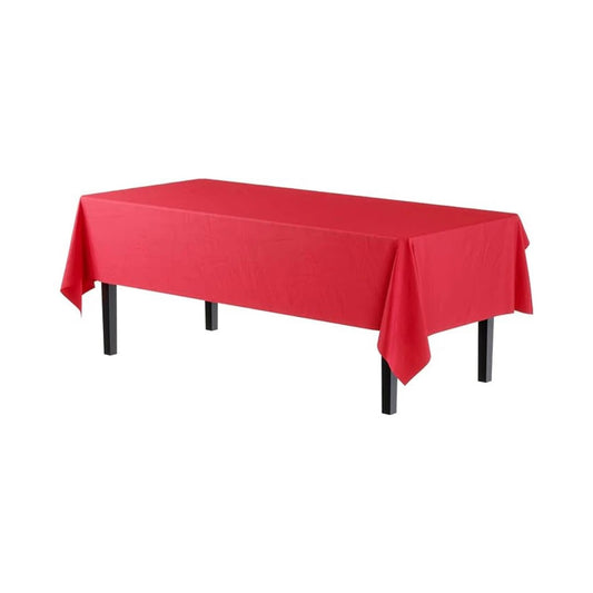 Rectangular Red Plastic Table Cover