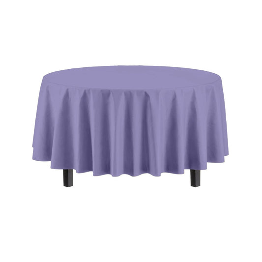 Round Lavender Plastic Table Cover