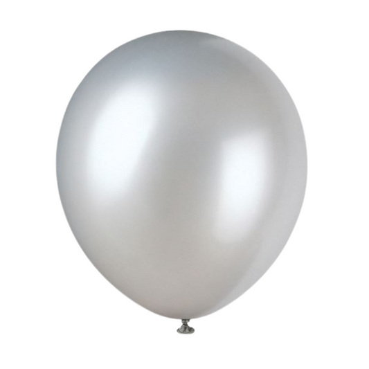 12" Latex Balloons 72ct - Silver