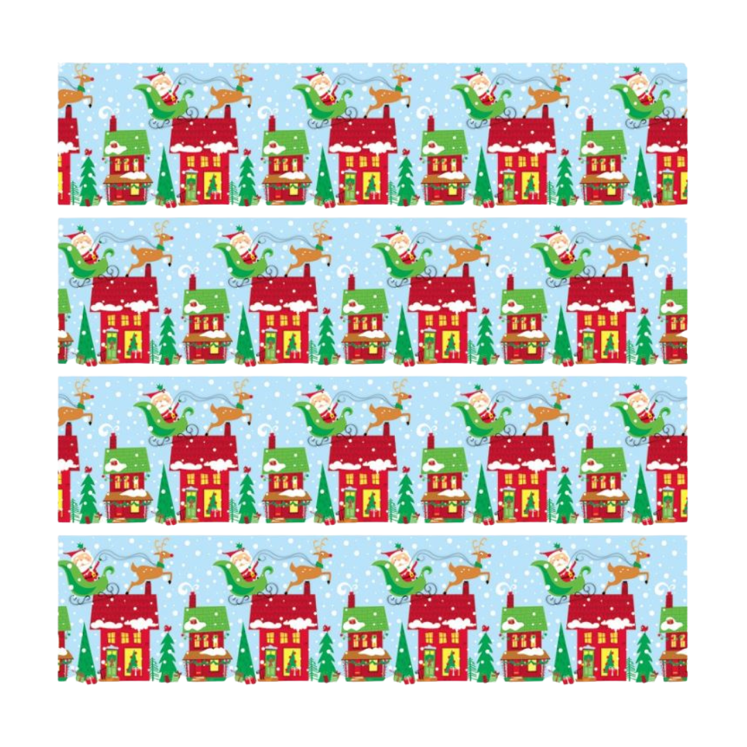 Colorful Santa Gift Wrap 30" x 5 ft