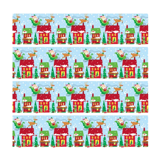 Colorful Santa Gift Wrap 30" x 5 ft