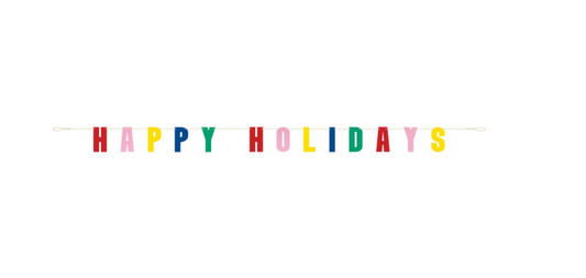 Vibrant Christmas "Happy Holidays" Felt Garland