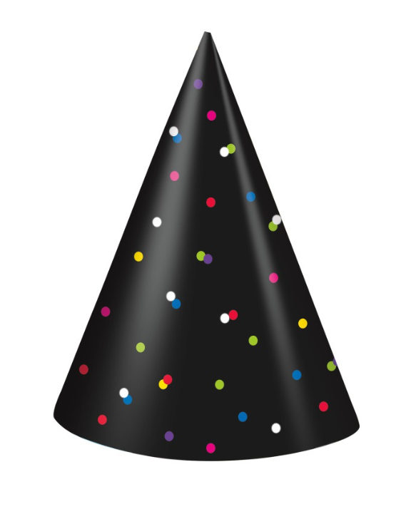Neon Dots New Years Party Hats 4ct