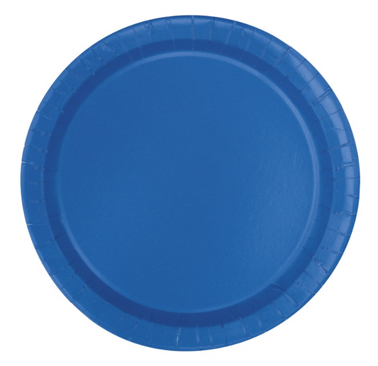 Royal Blue Solid Round 9" Dinner Plates