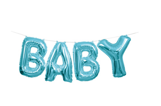 Blue Baby Foil Letter Balloon Banner