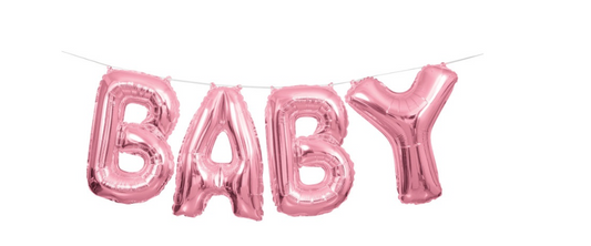Pink Baby Foil Letter Balloon Banner