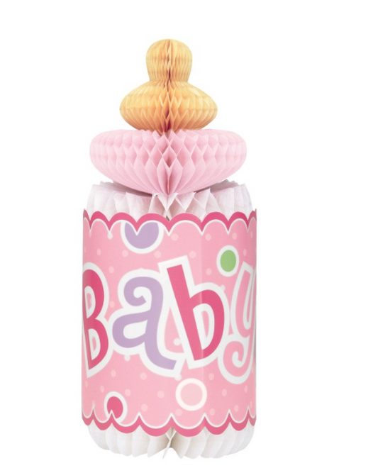 Pink Dots Baby Shower Bottle Shaped