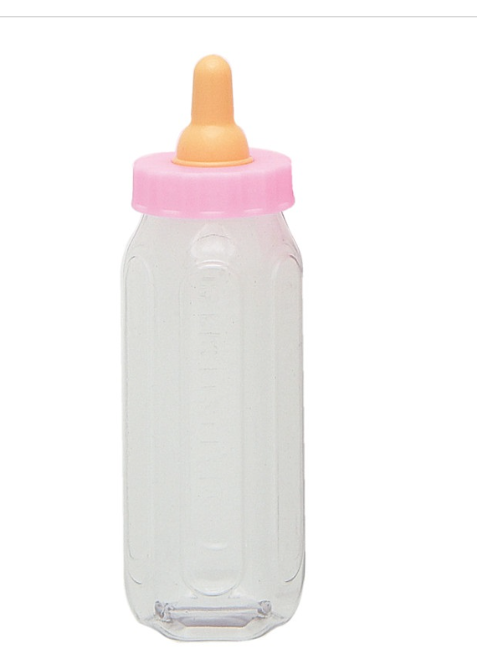 Pink Fillable Baby Bottle Favor 5" 2ct
