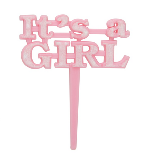 It's a Girl Pink Cake Picks 8ct