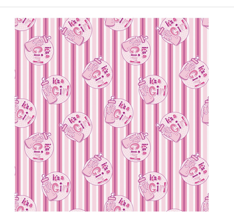 It's a Girl Bottle Gift Wrap 30" x 5 ft