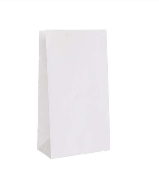 White Paper Party Bags 12ct