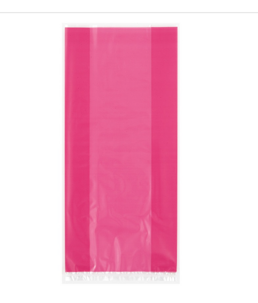 Hot Pink Cellophane Bags 30ct