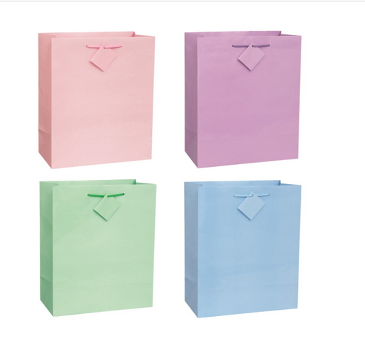 Solid Pastel Color Large Gift Bag Assorted