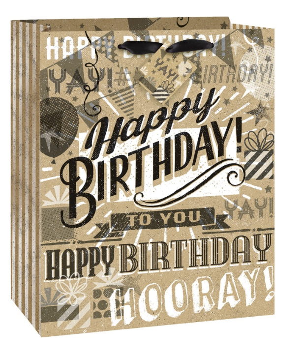 Kraft Paper Happy Birthday Large Gift Bags