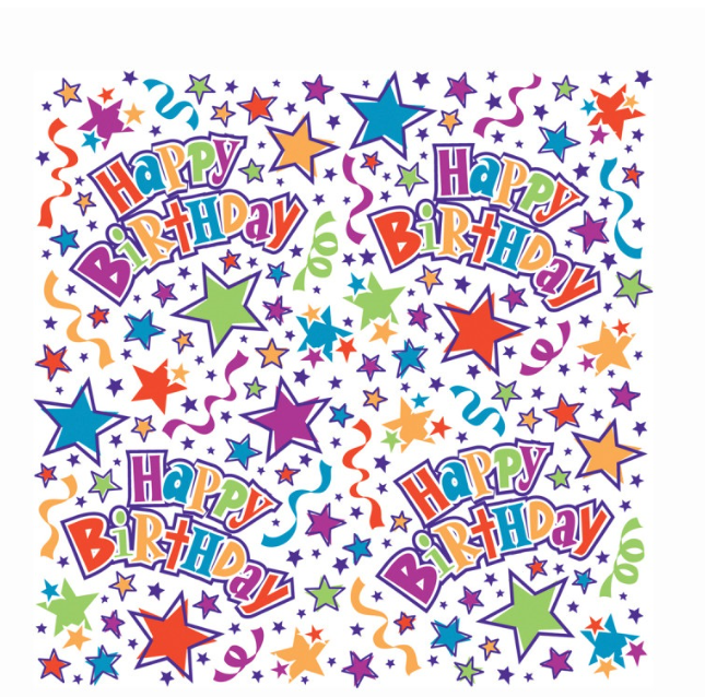 Birthday Stars Gift Wrap 30" x 5 ft
