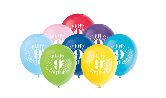Fun Happy 9th Birthday 12" Latex Bal