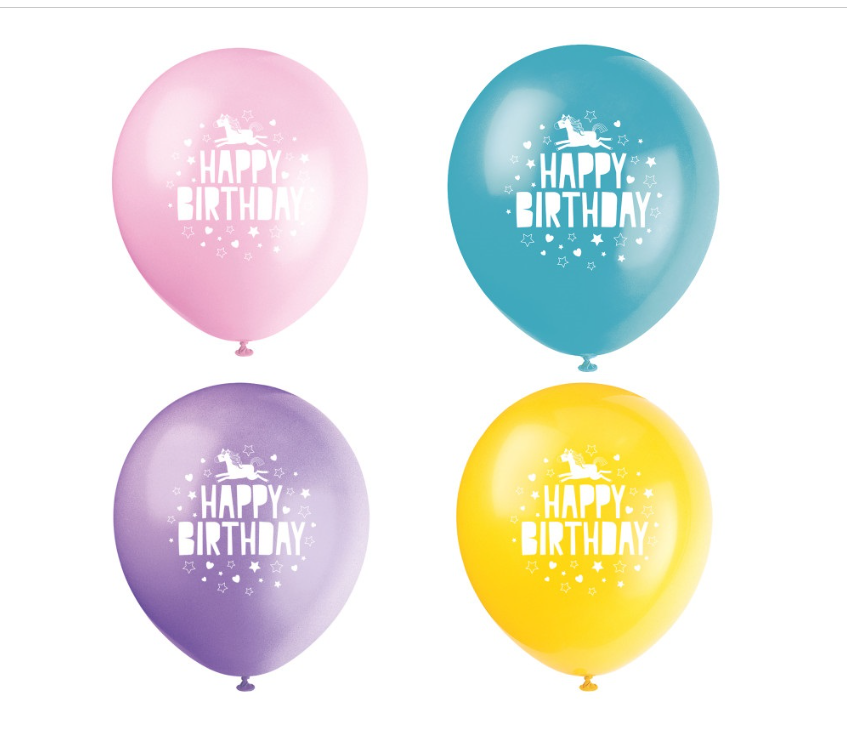 Unicorn 12" Latex Balloons 8ct