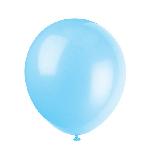12" Latex Balloons 10ct - Baby Blue