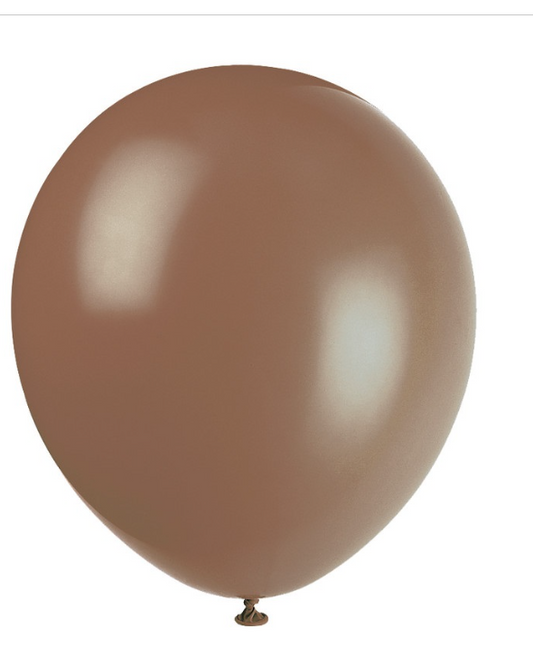 12" Latex Balloons 10ct - Brown