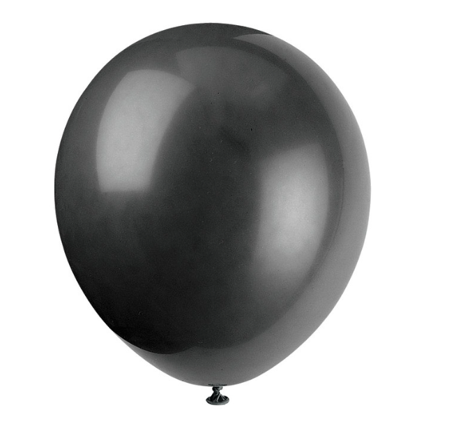 12" Latex Balloons 10ct - Jet Black