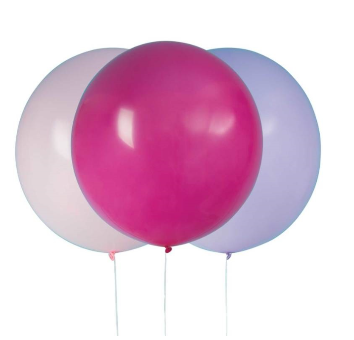 Pink & Purple Giant Latex Balloons 24" 3ct