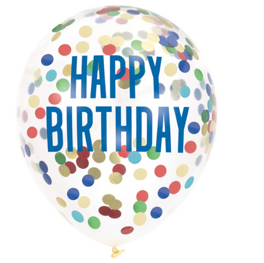 Multicolor Foil Confetti Filled "Happy Birthday"