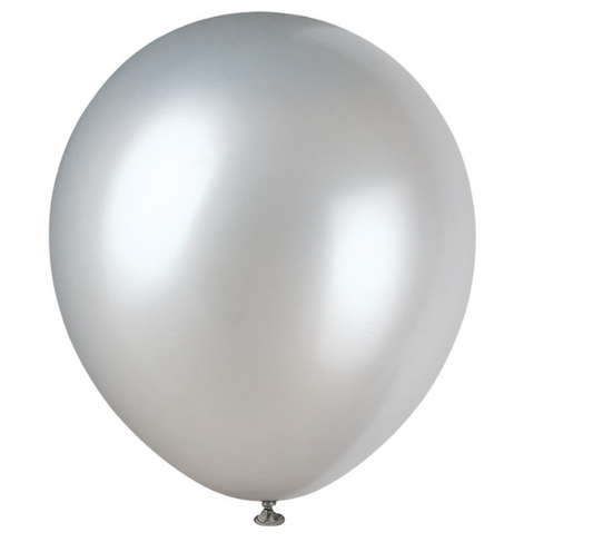 12" Latex Balloons 8ct - Silver