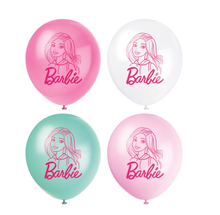 Barbie Assorted Color 12" Latex Balloons