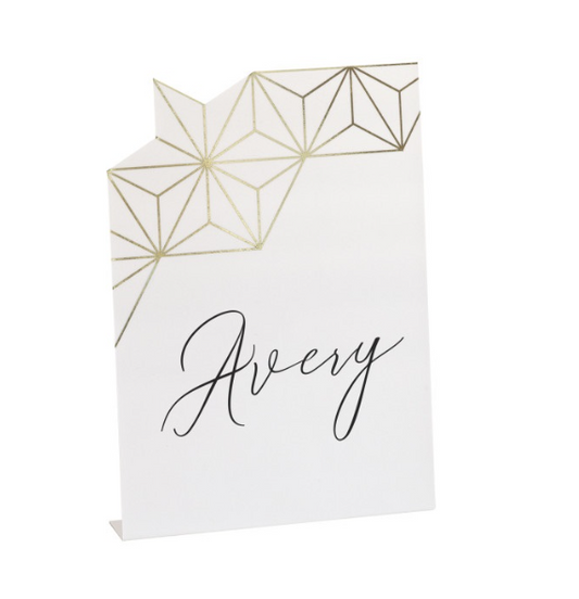 Modern Gold & Purple Place Cards 6ct