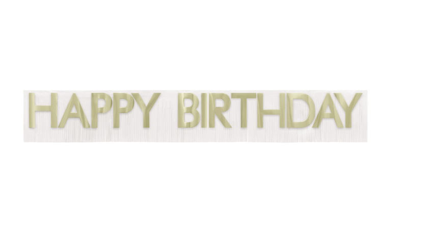 Gold Foil Fringe "Happy Birthday" Banner