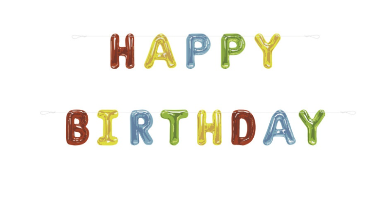 Happy Balloon Birthday Paper Letter Banner  9 ft