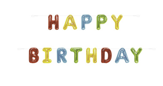 Happy Balloon Birthday Paper Letter Banner  9 ft