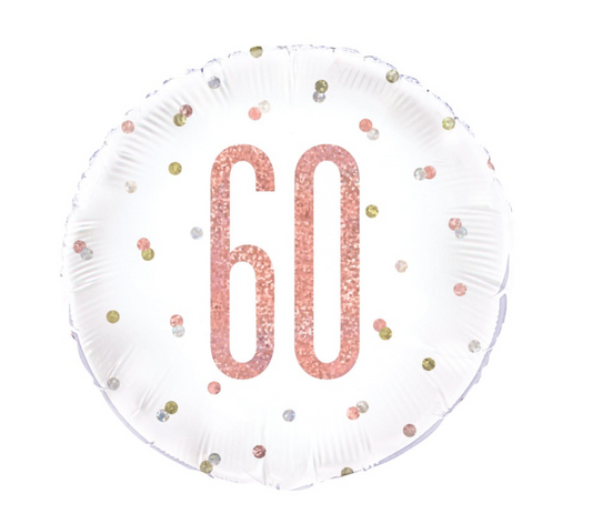 Birthday Rose Gold Glitz Number 60 Round